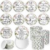 GlikCeil 60 Pcs Mother's Day Christian Gifts Bulk Mini Christian Compact Mirrors Wildflower Bible Verse Pocket Purse Mirrors Rel