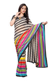 Gosriki Womens Georgette Printed Saree With Blouse Piece (Raimbow Multi_Free Size),Multicolour,,B08KLSD857