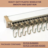 Jos & Haz MF016W-Curtain Track Accessories (10 Pack Runners)