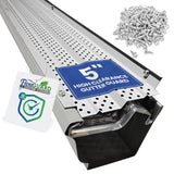 FlowGuard High Clearance Premium 50Year Gutter Cover System White 5 Inch Aluminum Gutter Guards, 1020 Feet by FlexxPoint