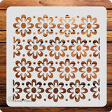 Kachi Pencil Floral Pattern Design Craft Stencil for Art and Painting, Size 6 x 6 inch Reusable Stencil for Painting, Fabric, Gl