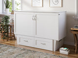 Monroe Full Murphy Bed Chest In White