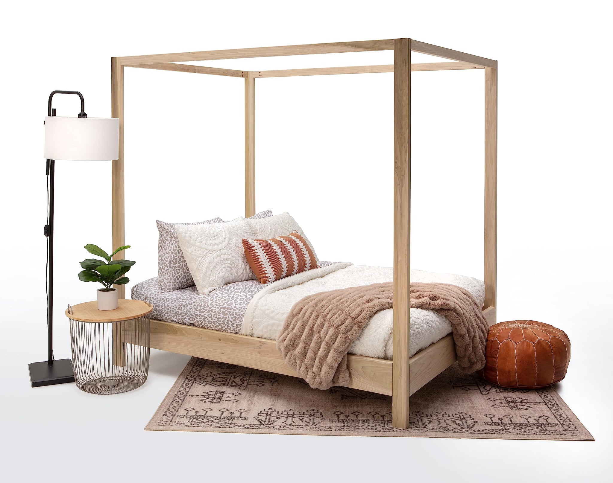 American Furniture Classics Model Full Canopy Full Size Canopy Bed With Raised Platform