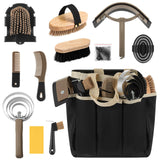Abbylike 12 Pieces Horse Grooming Kit with Organizer Tote Bag Tack Room Supplies Horse Brush Sets Equine Care Cleaning Kit Shedd