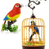 Chirping Bird in Cage - Realistic Singing & Moving Bird Toy with Lifelike Sounds, Motion Sensor & Beak Animation | Premium Desk 