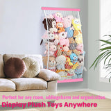 VOMELON Stuffed Animal Storage Net, Elastic Stuffed Toy Holder,Door/ Wall Mount Length Adjustable Hanging Stuffy Animal Organize