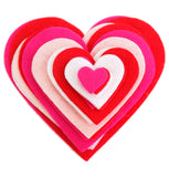 Playfully Ever After 1 to 6 inch MultiSize Color Pack 24pc Felt Hearts (Red/Pink/LightPink/White)