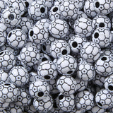 CZZZY 200Pcs Sports Beads Acrylic Football Bead 12mm Sports Style Beads for Jewelry Making Crafts DIY Necklace Bracelet Making(F