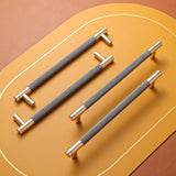 Ntresbonne 12 Pack 7 1/2 Inch 192 mm Barrel Cabinet Pulls Gold and Grey Cupboard Aluminum Handles Drawer Pull Cabinet Handles