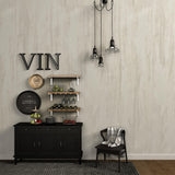 TOTIO Cream Concrete Wallpaper Peel Stick Milky White Plaster Effect Contact Paper 16x590inch Air Guide Slot Design Matte Thick 