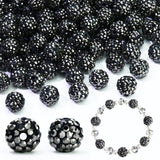 Dowarm 110PCS 10MM Rhinestone Beads for Jewelry Making, Round Polymer Clay Crystal Beads for Crafts Bracelet Necklace Earring Be