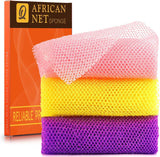 TREASURELY 2 Pcs African Net Bath Sponge | Long Loofah Body Scrubber & Exfoliating Towel | Shower Sponge for Men & Women | Bathi