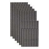Black Herringbone Print Fridge Liner Set/6