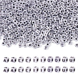 Sparkeads 500 Pcs Cube Letter Beads for Bracelet Making Alphabet Vowel Acrylic Bead 4-5 mm A E I O U Beads Bulk for Phone Lanyar