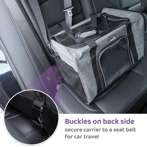 Wakytu Pet Carrier for Medium Large Cats and Dogs, Dog Carrier Travel Bag with Adequate Ventilation, 5 Mesh Windows, 3 Entrance,