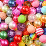 ANCADN 20mm Acrylic Beads 100pcs Chunky Bubblegum Bead Random Color Style Beads for Jewelry Making Bracelet Necklace Craft Makin