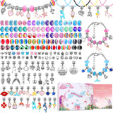 180 Pcs Charm Bracelet Making Kit for Girls, Mckanti Unicorn Mermaid Crafts Gifts Set Charm Bracelets Kit DIY Jewelry Making Sup
