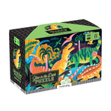 Mudpuppy Dinosaur Park - 100 Piece Glow in The Dark Jigsaw Puzzle with a Prehistoric Scene of Dinosaurs and Hidden Fossil Detail
