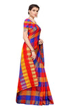 Anni Designer Women'S Multicolor Cotton Blend Checks Print Saree With Blouse Piece(Stuti 03_Free Size),Multicolour,Free,Cotton Blend,with blouse piece,saree