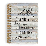 QLMX Camping Travelers Spiral Notebook, Adventure Travel Camp Journal Notebook, and So the Adventure Begins Notebooks for School