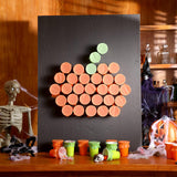 Vesici 50 Set Pumpkin Punch Game Boxes 16oz Plastic Orange and Green Cups with Pumpkin Stickers and Colored Tissue Paper DIY Cla