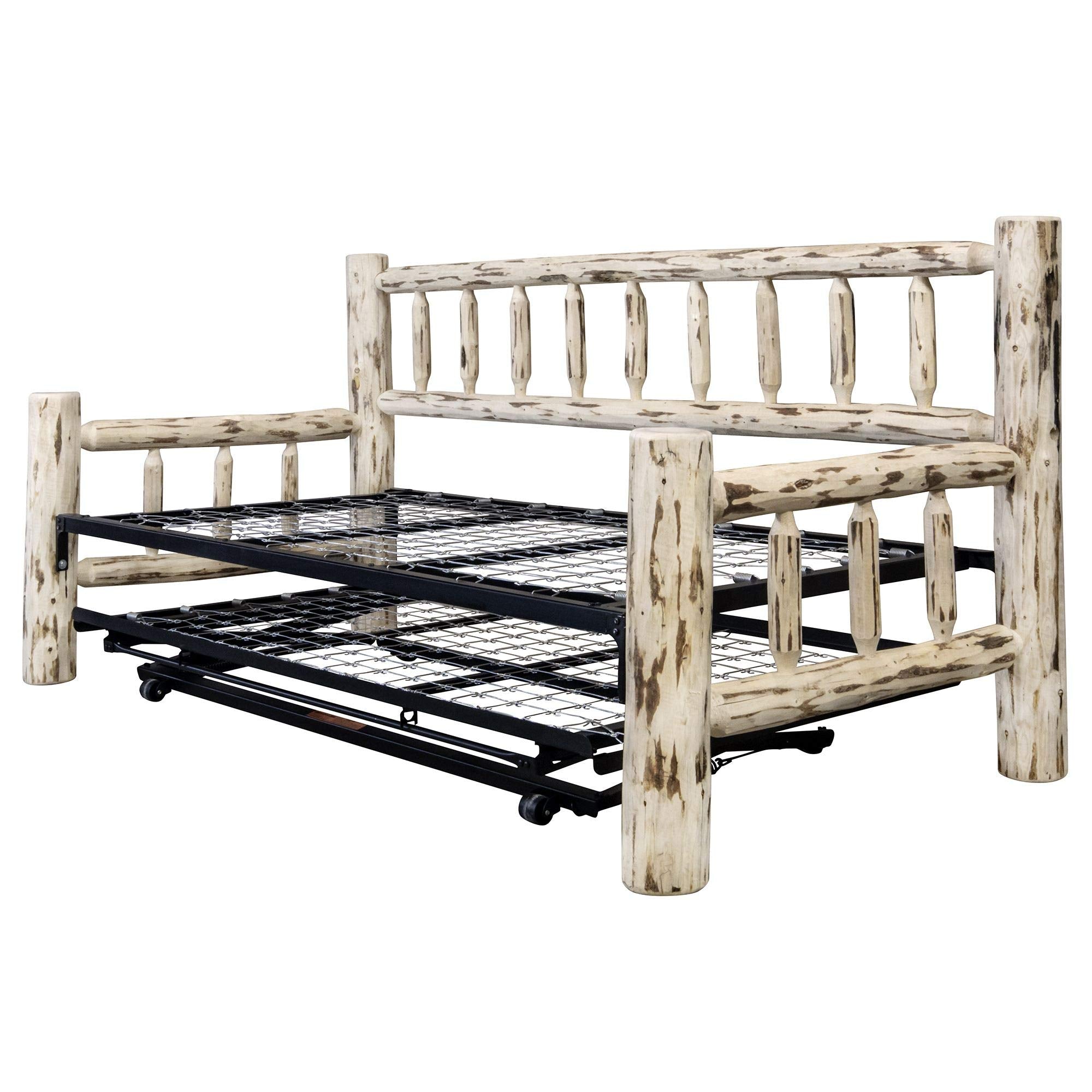 Montana Woodworks Collection Day Bed With Pop Up Trundle, Clear Lacquer Finish