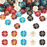 Cheriswelry 80Pcs Acrylic Beads for Bracelet Flower Bead Colorful Floral Loose Spacer Bead 19.5mm for DIY Earring Necklace Jewel