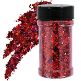 TORC 4 OZ Red Holographic Glitter 4 Ounce Mix Chunky Glitter Bulk for Resin Craft Cosmetic Art Festival Decoration