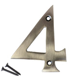 RCH Hardware 2274AN075 | Decorative 3 (75mm) Antique Nickel Finish Brass House Number Numeral (4)