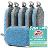 All-Purpose Sponges Kitchen, Non Scratch Dish Sponge for Washing Dishes Cleaning Kitchen, Rough Scrubbers Side for Non-Stick Coo