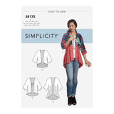 Simplicity 8172 Easy to Sew Misses Kimono Sewing Pattern Kit, Code 8172, Sizes XXSXXL