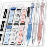 Four Candies Mechanical Pencil Set with Case, 3PCS Aesthetic Mechanical Pencils 0.5 mm with 360PCS HB Lead Refills, 12PCS Eraser