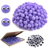 TOAOB 500pcs Pom Poms 1cm Craft Pom Poms Light Purple Fuzzy Pompoms Balls Arts and Crafts Supplies with Googly Wiggle Eyes for D