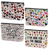 4PCS Cute Cartoon Print Makeup Bag Magic Cartoon Mouse Cosmetic Bag Cute Mouse Animal Lovers Gifts for Women Female Her Daughter