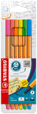 STABILO point 88 Fineliner Pack of 6 Neon Colors (Assorted)
