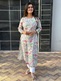 Gosriki Women'S Cotton Blend Straight Printed Kurta (Raagavi Grey-Gs_Xxl_Grey_Xx-Large),Grey,2,B0D7J35VZ5