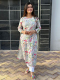 Gosriki Women'S Cotton Blend Straight Printed Kurta (Raagavi Grey-Gs_Xl_Grey_X-Large),Grey,,B0D7J2HPK5