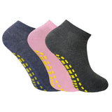 Soxbae Socks For Women | Cotton AntiSkid Ankle Length Socks For Gym, Yoga, Jogging And Running | FreeSize | Pack Of 3, Multico