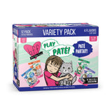 Weruva B.F.F. Play - Best Feline Friend Pat  Lovers, Aw Yeah!, Pat  Partay! Variety Pack, 3oz Pouch (Pack of 12)