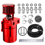 EVIL ENERGY Oil Catch Can, Universal Baffled Catch Can Kit with Breather Filter, 300ml Aluminum Air Oil Separator Tank NBR Fuel 