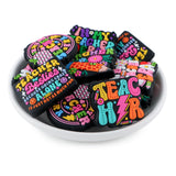 Lovyomi 6PCS Teacher Silicone Focal Beads for Pens, Character Silicone Beads for Lanyard Making DIY Handicraft