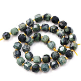 Malahill Wholesale Natural Faceted Stone Beads for Jewelry Making Sold per Bag 5 Strands Inside Cube Green Eyes Jasper 8mm