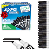 EXPO Dry Erase Markers, Low Odor Ink, Black, Chisel Tip, 40 Count - Whiteboard, Calendar, Organization, Essential Supplies for O