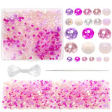 TOAOB 1000pcs Pink Glass Faceted Beads Sparkling Briolette and Rondelle Spacer Beads for DIY Crafts Jewelry Making Bracelets Nec