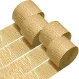 4 Crepe Paper Streamers Rolls, 328ft Gold Crepe Paper for Wedding Graduation Anniversary Baby Shower Birthday Party Decorations 