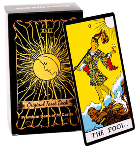 Vitacera Original Tarot Cards Deck with Guidebook & Linen Tarot Bag - Smith Classic Artwork, Traditional Standard Tarot Decks, D