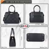 Adisa Embroidered Handbag Shoulder Bag For Women And Girls With Detachable Sling Belt (Ad4080-Bla),Black,,B0DLT421YG
