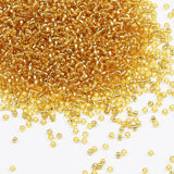 Tibaoffy Transparent Golden with Silver Lined Beads Size 8/0 Crafts Glass Seed Beads 3mm for Jewelry Making (Total About 100g Ab