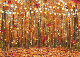 LTDKAEN Fall Leaves Forest Backdrop Glitter Autumn Maple Deciduous Photography Background Fall Thanksgiving Bridal Shower Party 