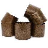 12 oz Easter Bread Paper Mold Kulich |12 pcs| - Paska Forms, Panettone Baking Molds - Italian Non-Stick Brown Design W 4.33 x H 